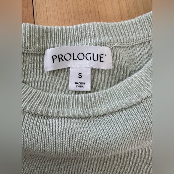 Prologue Puff Long Sleeve Crew Neck Mint Green Pullover Tight Knit Shirt Small - Picture 4 of 6